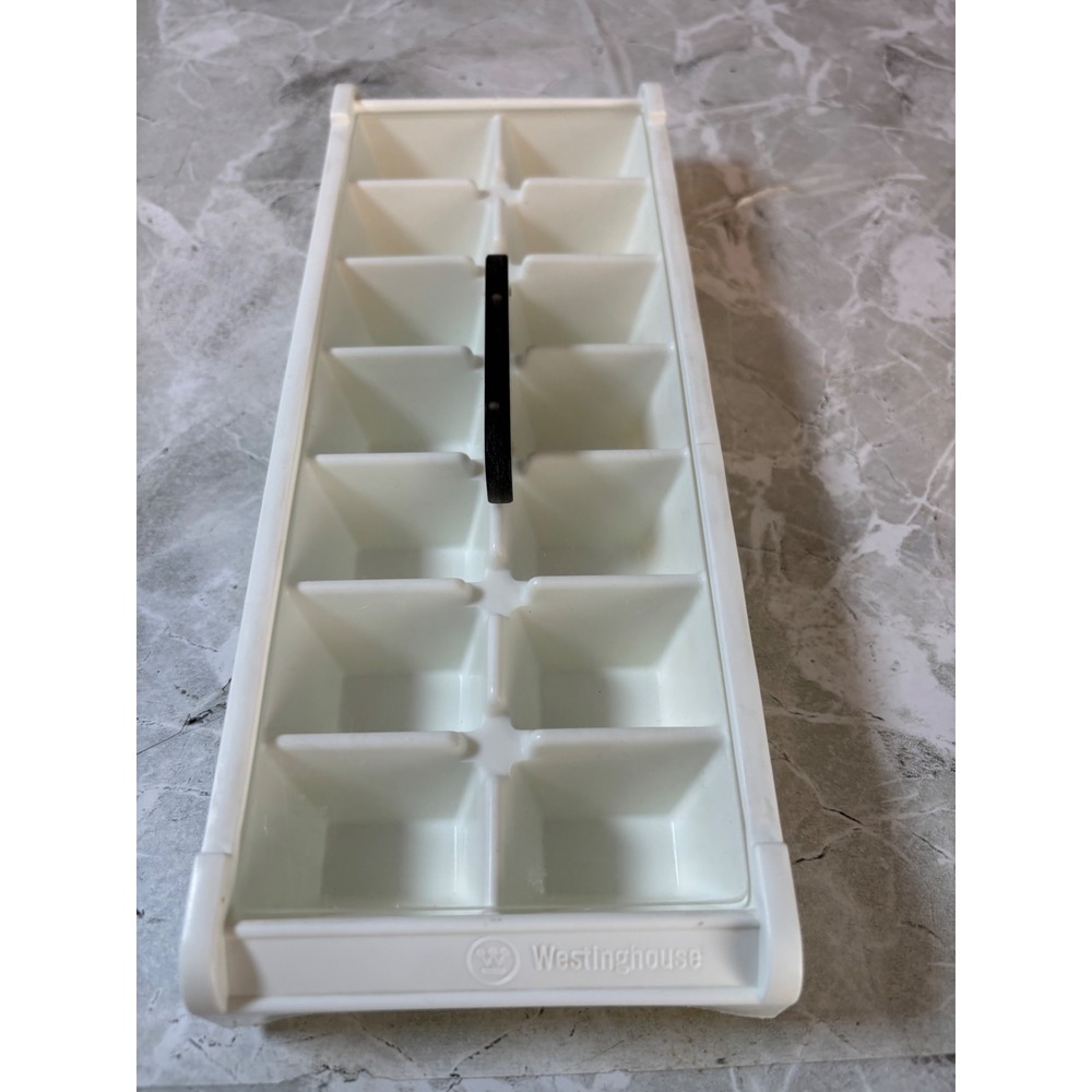Vintage Westinghouse Ice Cube Tray White Plastic 14 Slot Refrigerator With‎ Lid